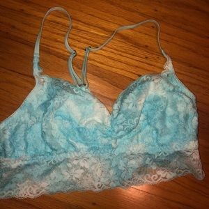 light blue and white bralette